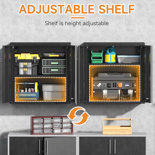 Metal Garage Wall Cabinet with 2 Doors and 1 Adjustable Shelf