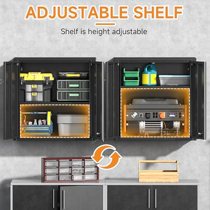Metal Garage Wall Cabinet with 2 Doors and 1 Adjustable Shelf