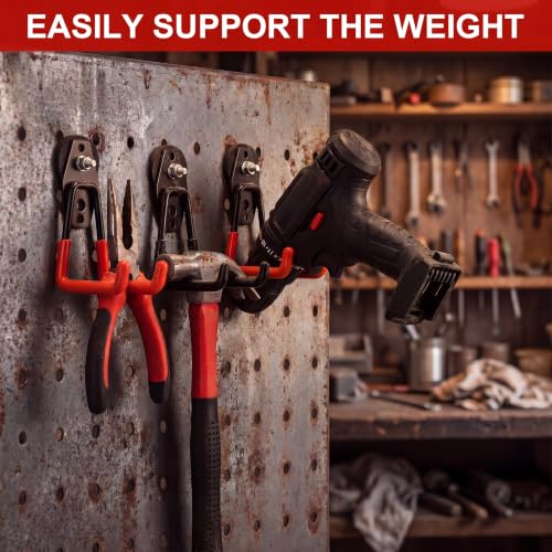 6 Pcs Large Magnetic Hooks Heavy Duty Garage Magnet Hooks Strong Storage Utility Magnetic Hangers with Anti Slip Rubber Coating for Indoor and Outdoor Hanging (6 Count)