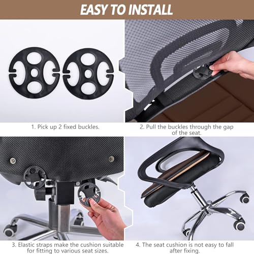 2PCS Car Seat Cushion Pad 1.2" Thick Comfort Seat Protector for Car Driver Seat Office Chair Home Use Memory Foam Seat Cushion with Non Slip Bottom