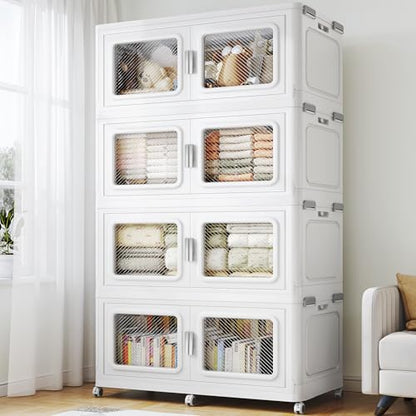 880 Qt Extra Large Stackable Storage Bin with Lids (4 Count)