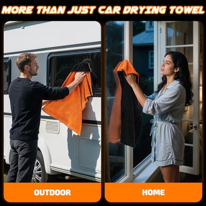 2 Pack 1200 GSM Car Drying Towels