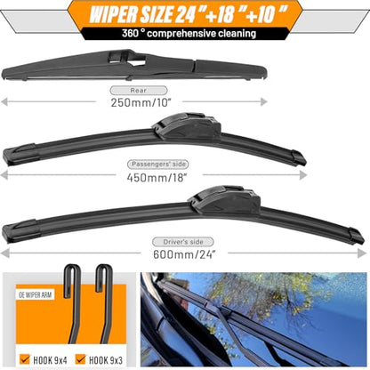Windshield Wiper Blade Replacement for Jeep Compass 2018