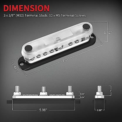 300A Copper Bus Bar 12V