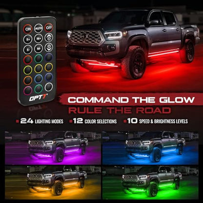 Aura RGB Aluminum Truck Underglow Kit with Remote Control (4 Count)