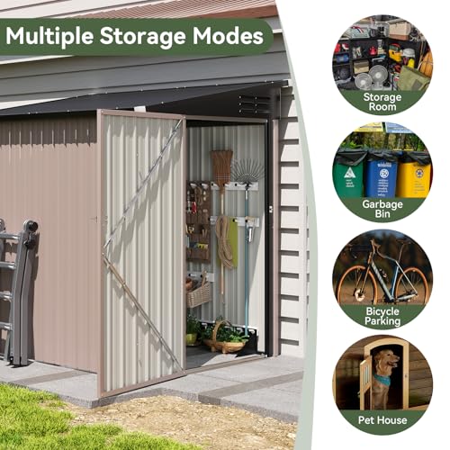 4x6 FT Lean to Shed Outdoor Storage Shed