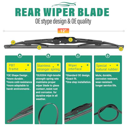 Windshield Wiper Blades Replacement for Cadillac SRX 2010