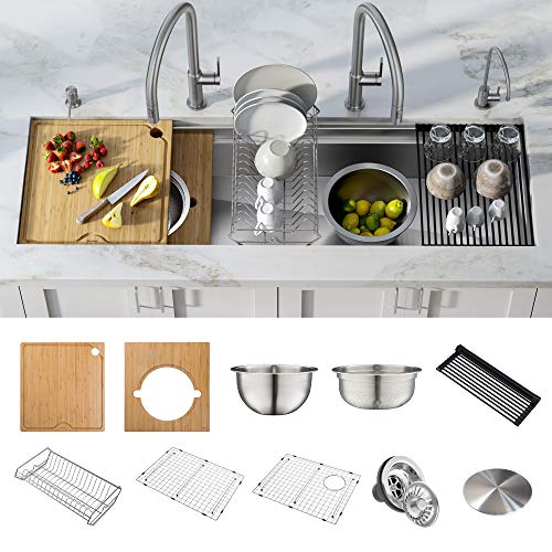 Stainless Steel 57 in Undermount Kitchen Sink KWU210