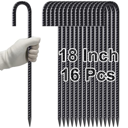 Rebar Stakes 18 Inch J Hook Heavy Duty (16 Count)