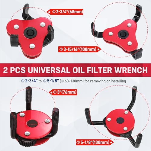 Universal Oil Filter Wrench Adjustable (2 Count)