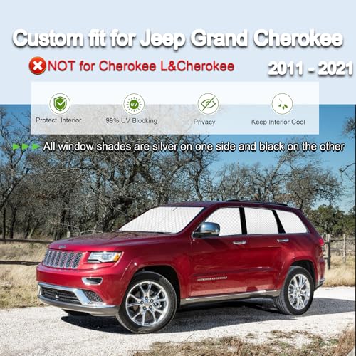 8pcs Sun Shades for Jeep Grand Cherokee 2011 (8 Count)
