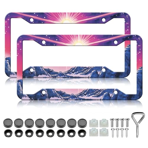 Sunset Mountain Anime License Plate Frames