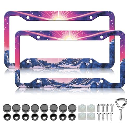 Sunset Mountain Anime License Plate Frames