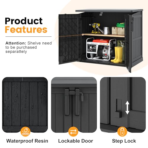 Outdoor Storage Cabinet 37 Cu Ft with Lockable Doors