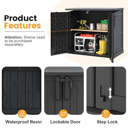 Outdoor Storage Cabinet 37 Cu Ft with Lockable Doors