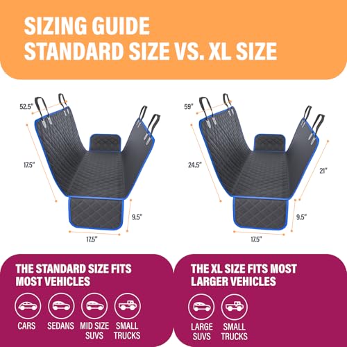 Blue Standard Dog Car Hammock Back Seat Cover