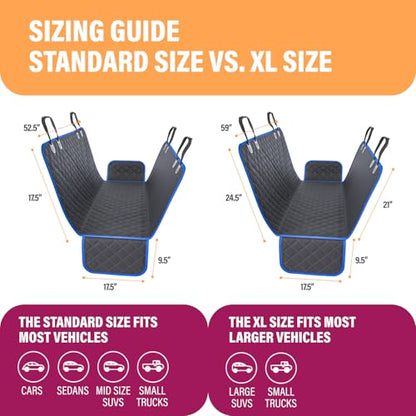 Blue Standard Dog Car Hammock Back Seat Cover