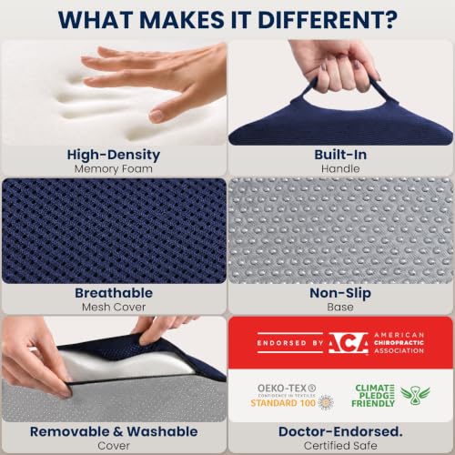 Seat Cushion Memory Foam Chair Cushion for Tailbone Pain Relief