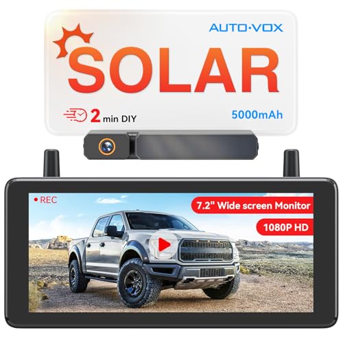 7.2" DVR Portable Solar Wireless Backup Camera