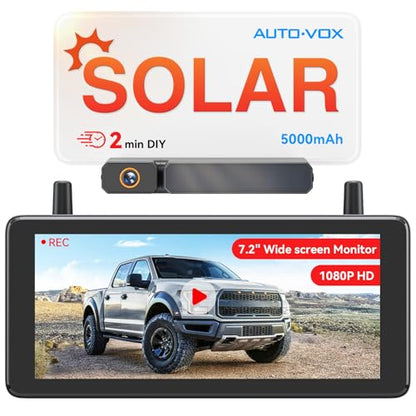 7.2" DVR Portable Solar Wireless Backup Camera