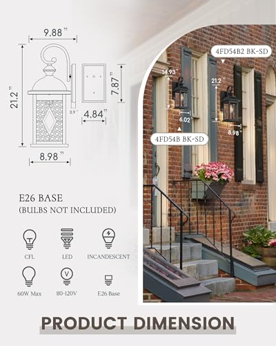 2 Pack Large Outdoor Wall Sconce (2 Count)