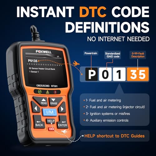 NT301 OBD2 Scanner Live Data Professional Mechanic OBDII Diagnostic Code Reader Tool for Check Engine Light