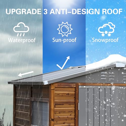 6x4 FT Outdoor Storage Shed with Windows