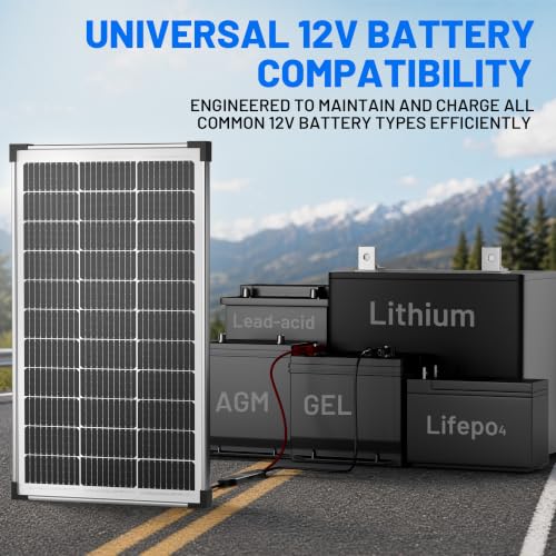 100W 12V Solar Panel Kit with 20A Smart Charge Controller
