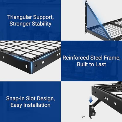 2 Pack 2x4 ft Wall Shelving Garage Storage Rack (2 Count)