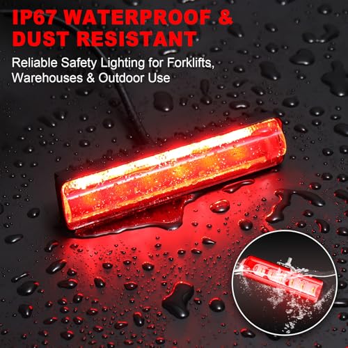LED Forklift Safety Light Red for AGV Automated Guided Vehicle (2 Count)