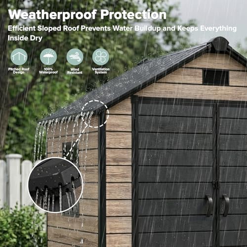 Outdoor Storage Shed 6x4.4 FT with Floor