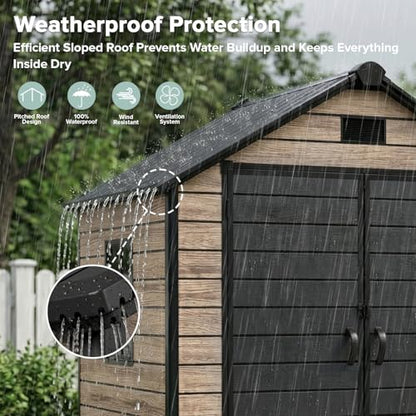 Outdoor Storage Shed 6x4.4 FT with Floor