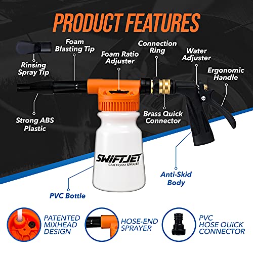 Car Wash Foam Gun + Microfiber Wash Mitt