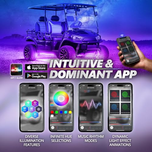 Aura Pro RGB Aluminum Golf Cart Underglow with App & Remote (4 Count)