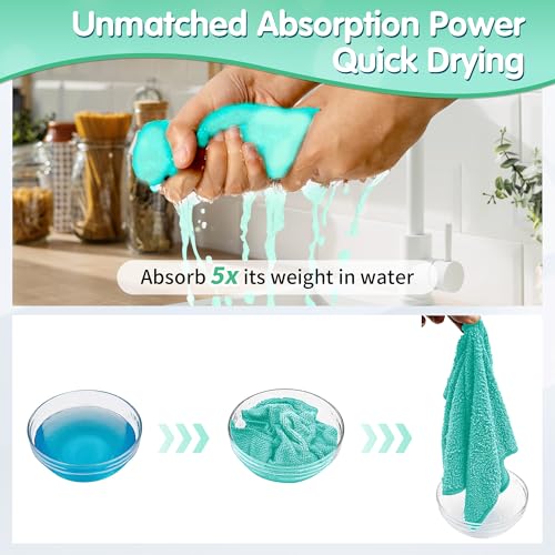 Turquoise Microfiber Cleaning Cloth (8 Count)