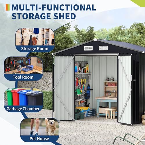 8x10 FT Metal Storage Sheds Outdoor