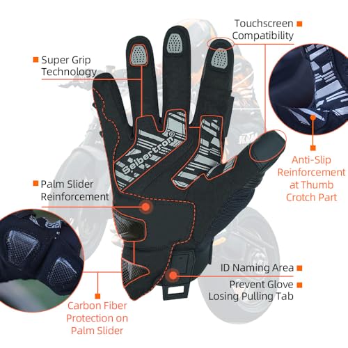 SPS 4 Winter Unisex Touchscreen Road Racing Motorcycle MTB Sports Gloves Also fit BMX MX ATV Mountain Bike Bicycle Cycling Off