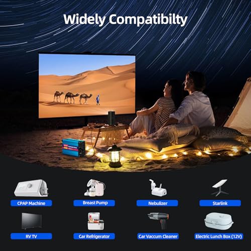 400W Pure Sine Wave Power Inverter 12V DC to 110V 120V AC for Vehicles