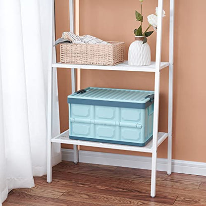 Blue Folding Plastic Stackable Utility Crates 2 (2 Count)