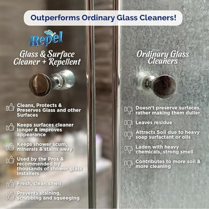 New REPEL Glass and Surface Cleaner with Barrier Technology (384 Fl Oz )