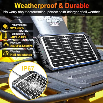 Waterproof 12W 12V Solar Battery Charger & Maintainer Pro