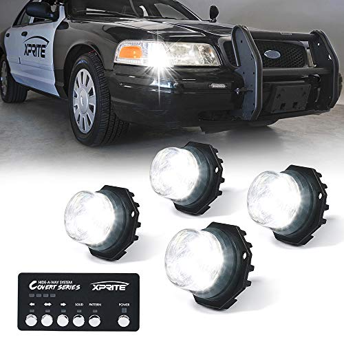 White LED Hideaway Strobe Lights Kit