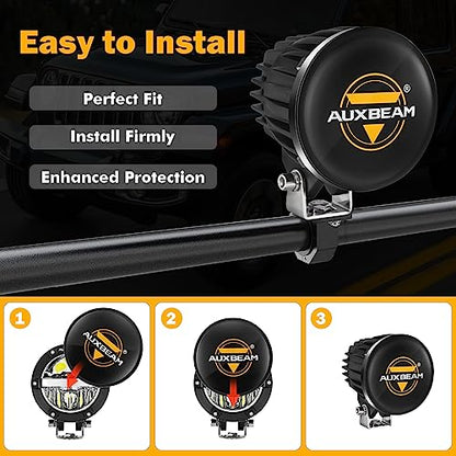 C4 Series 4 Inch Round Black Protective Light Covers (2 Count)