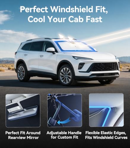 Vinyl Coating Heat Shield] Windshield Sun Shade Umbrella Custom for Buick Envision