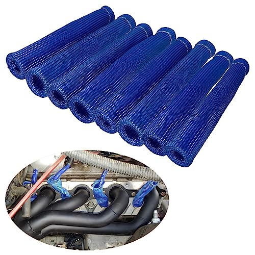 Spark Plug Wire Heat Shield 8PCS Spark Plug Boots Thermal Protection Sleeve 1200 Degree 6 inch Heat Cover Wrap for Car Truck (8 Count)