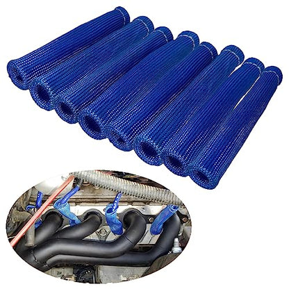 Spark Plug Wire Heat Shield 8PCS Spark Plug Boots Thermal Protection Sleeve 1200 Degree 6 inch Heat Cover Wrap for Car Truck (8 Count)