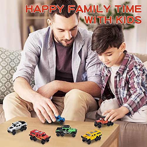 Pick up Trucks Open Door Die Cast Metal Toy Cars Pull Back 4 Pack