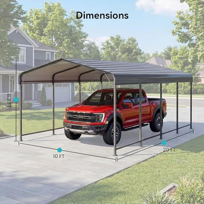 10x20 FT Heavy Duty Metal Carport