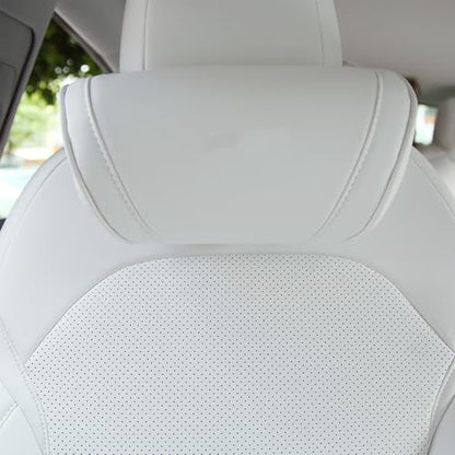 Memory Foam Car Neck Pillow Seat Headrest for Tesla White