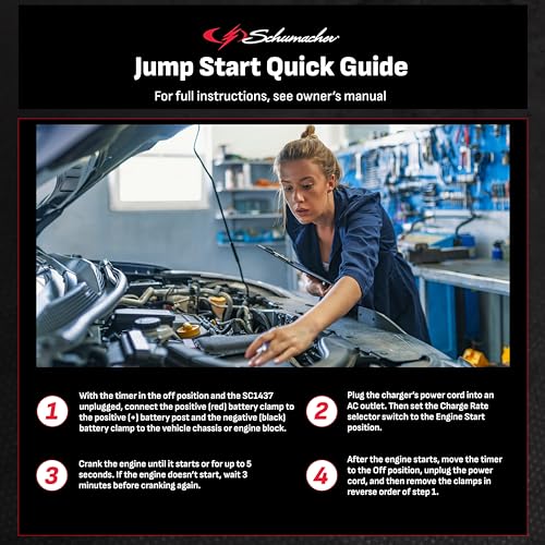 Wheeled Manual 6A Car Battery Charger and 150A Engine Starter